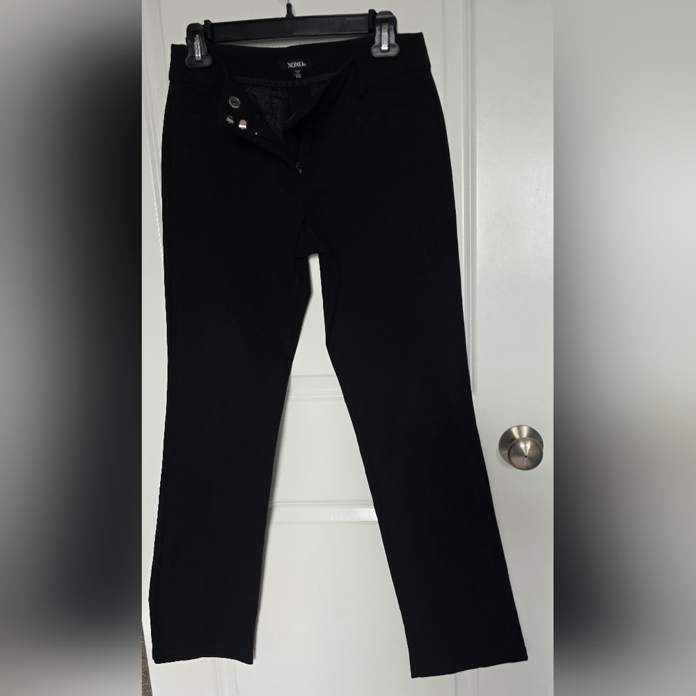 XOXO Black Dress‎ Pants Slacks 5/6 Straight Leg - Picture 3 of 7